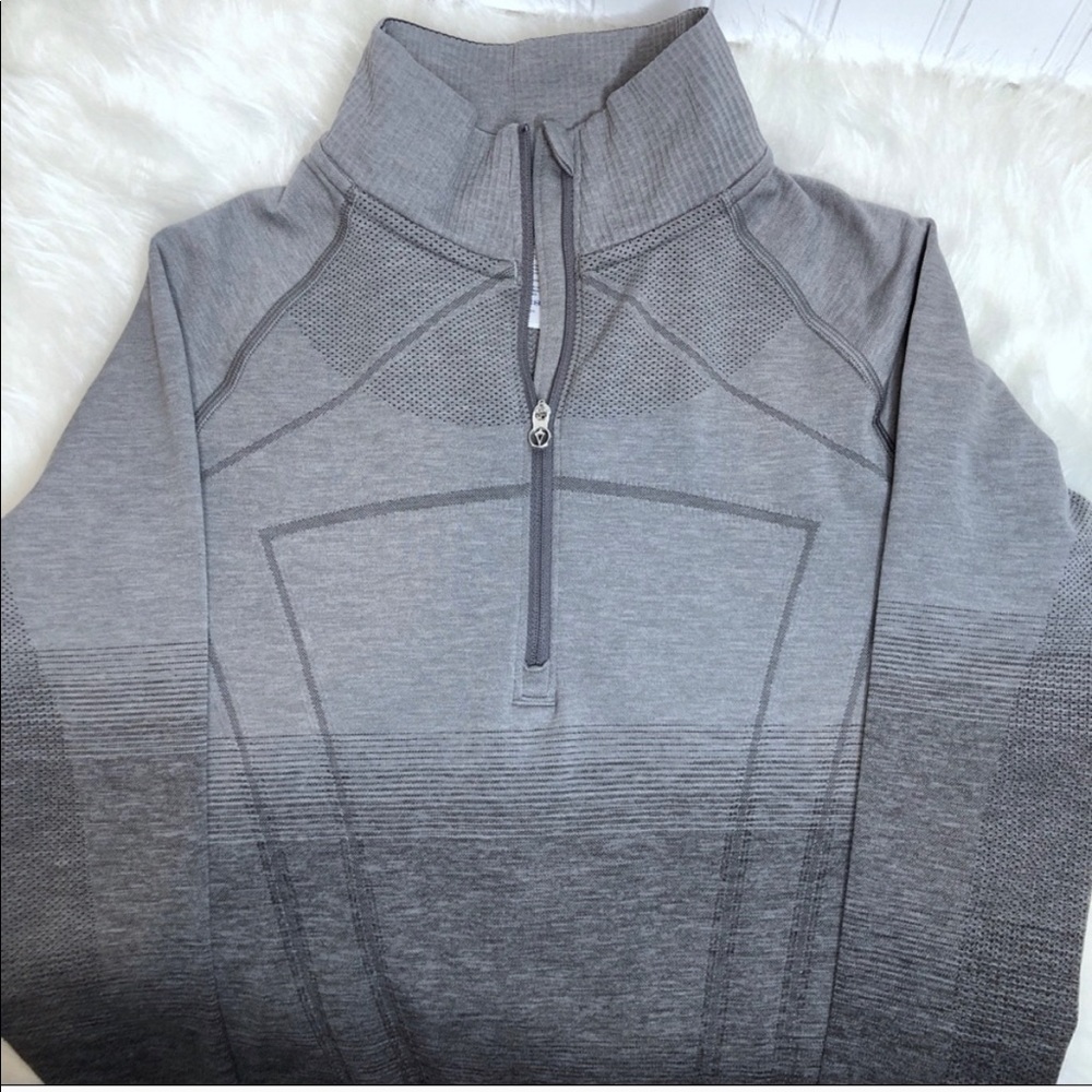 Ivivva Gray Ombré Half Zip Pullover, size 10